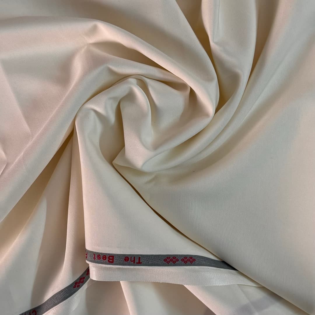 Premium Cream Boski Shalwar Kameez Fabric | Mahaarib