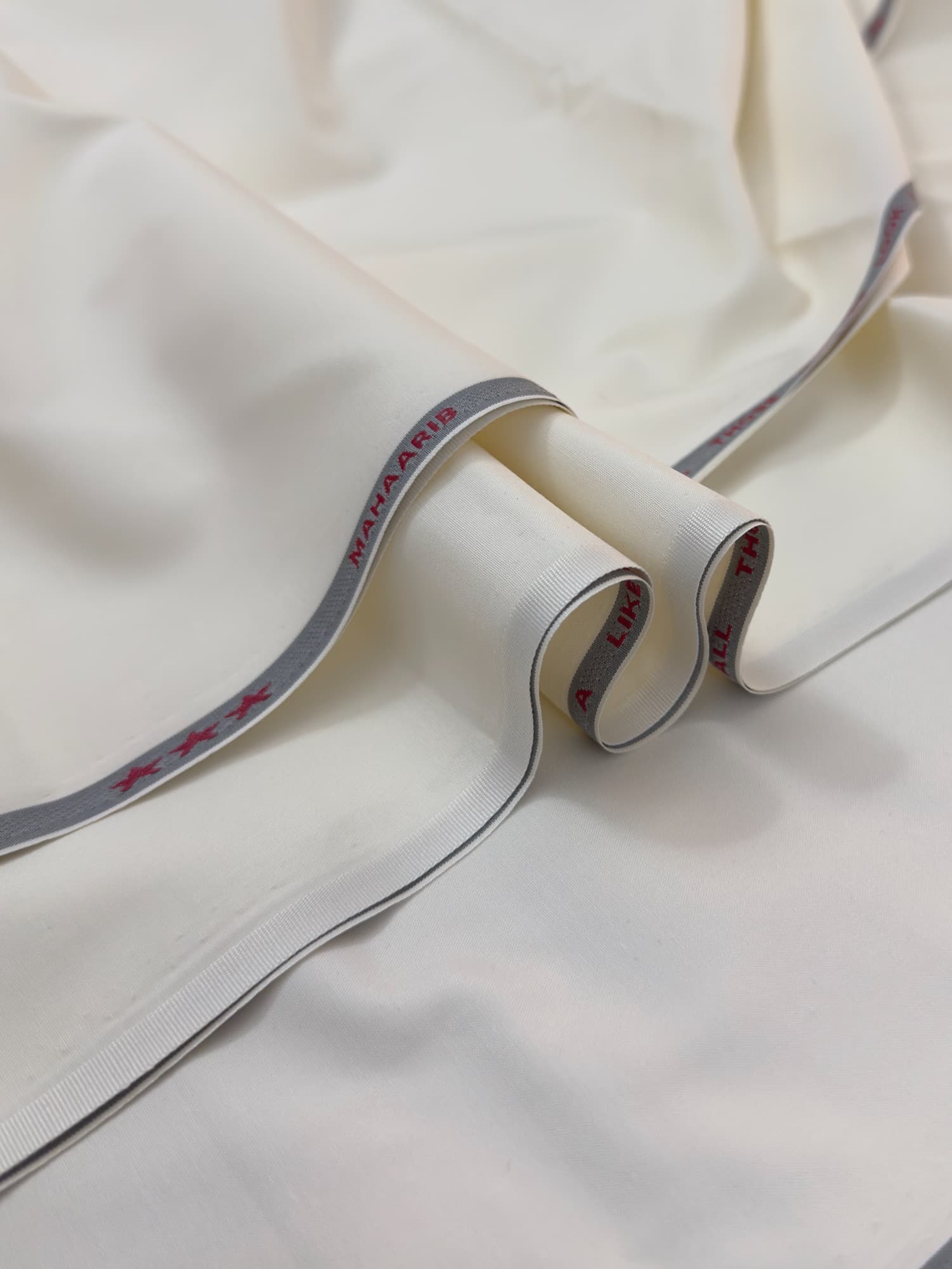 Premium Cream Boski Shalwar Kameez Fabric | Mahaarib